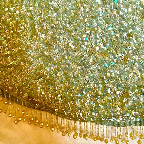 Vintage 1960’s blue sequin/beaded shell top - Picture 5 of 11